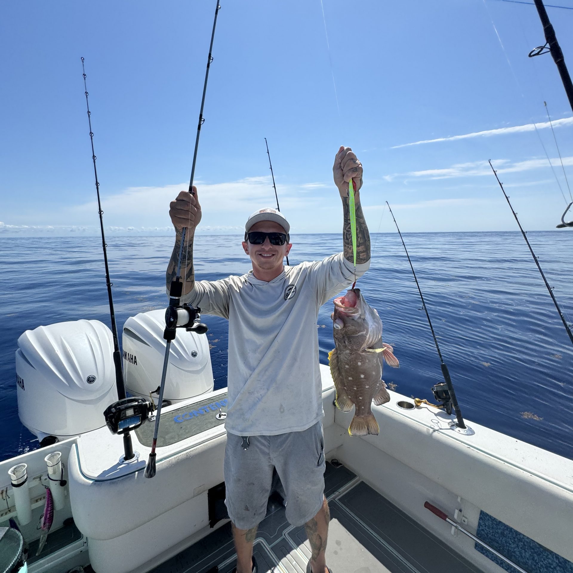 Yellowedge Grouper on the slow pitch jig in 500' of water!